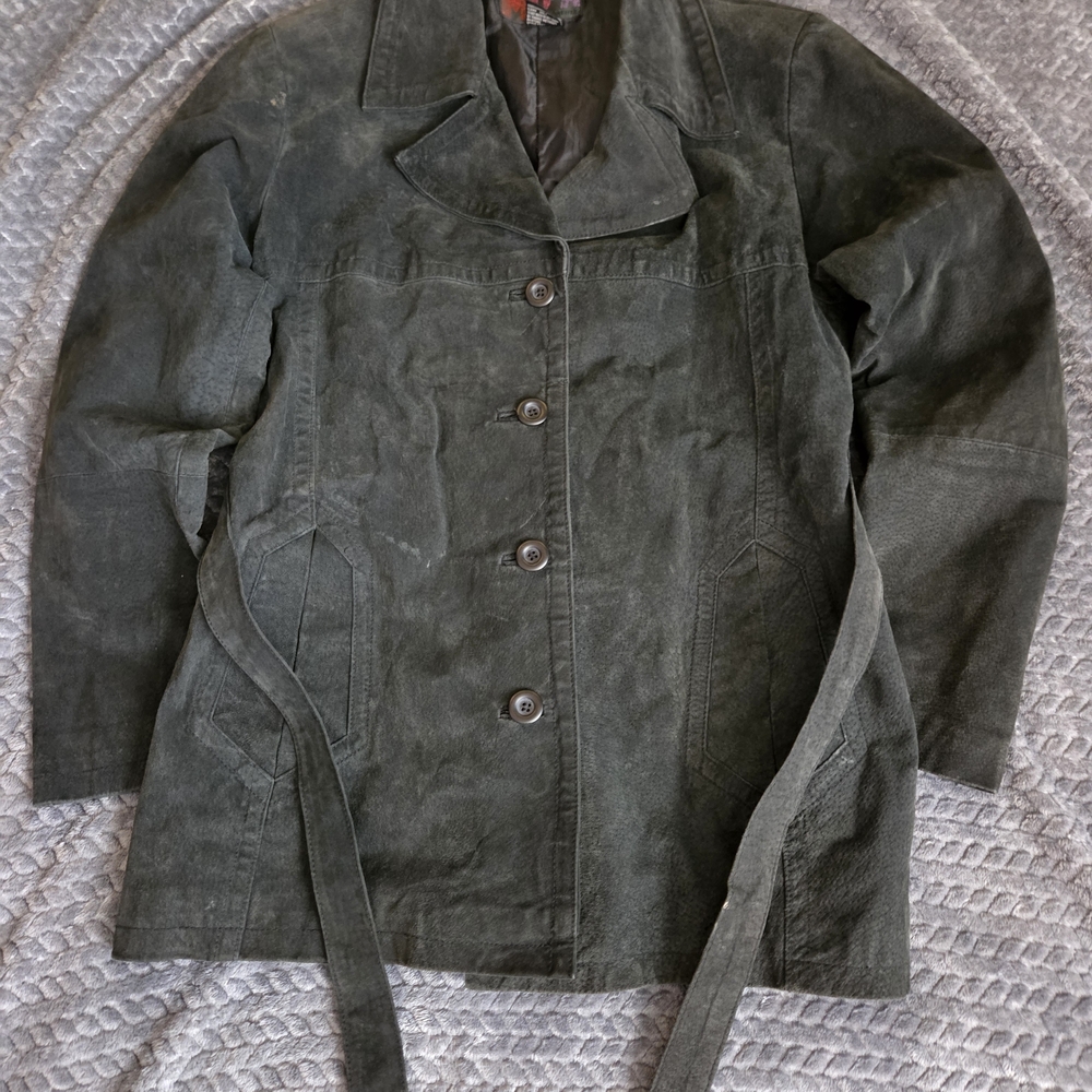 black suede vintage leather jacket, MODA